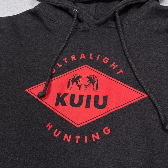 Kuiu Ultralight Hunting Hoodie Mens Medium M Charcoal Gray Pullover Drawstring - Picture 6 of 13